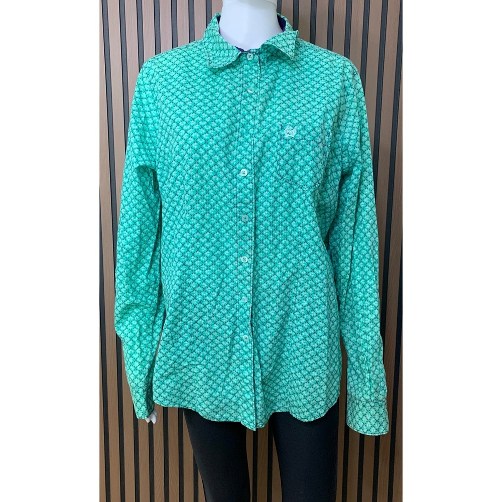 Cinch Men's XXL Blue Geometric Print Western Button Down Shirt